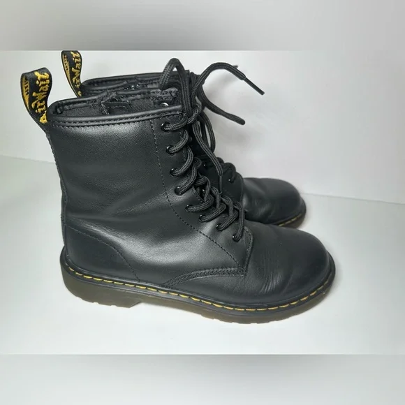 Dr. Doc martens black leather boots size US M 5 US L 6 - Picture 6 of 7